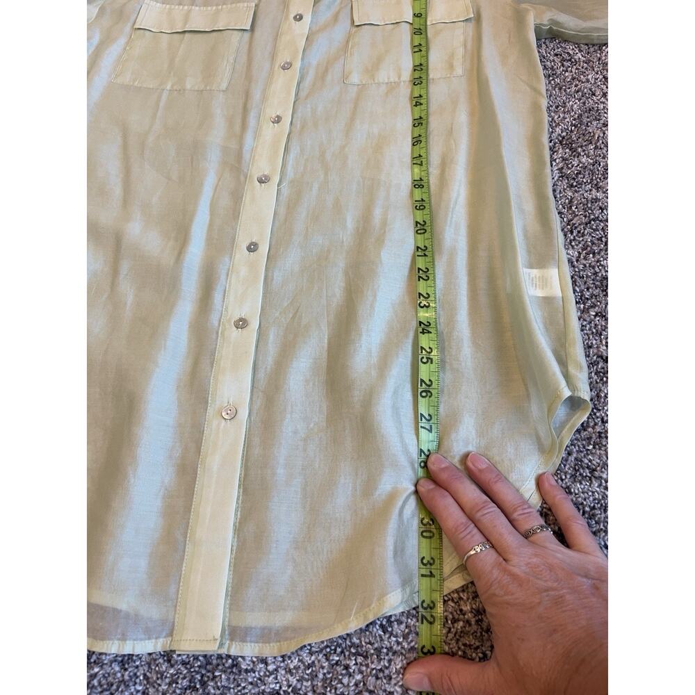 House of Harlow 1960 Women's Sheer Green Oversized Button-up Tunic Size XS NWT - Picture 7 of 11